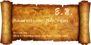 Baumholczer Márton névjegykártya